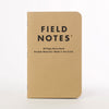 Original Plain 3-Pack Field Notes FN-03 Notebooks 3 Pack / Brown