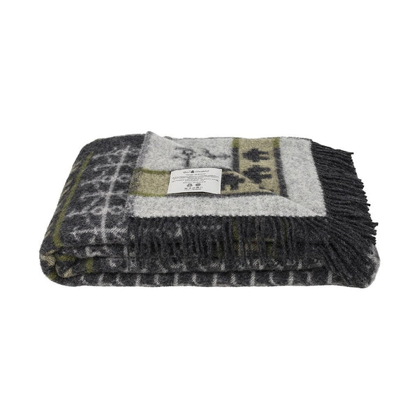 Ekshärad Sot Wool Blanket Öjbro Vantfabrik OEKS60UP130220 Blankets 130 x 220 cm / Black Multi