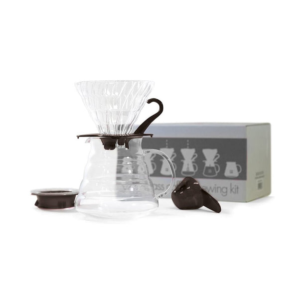V60 Glass Coffee Brewing Set 02 Hario XGSD-02TB-EX Brewing Sets 02 / Clear/Black