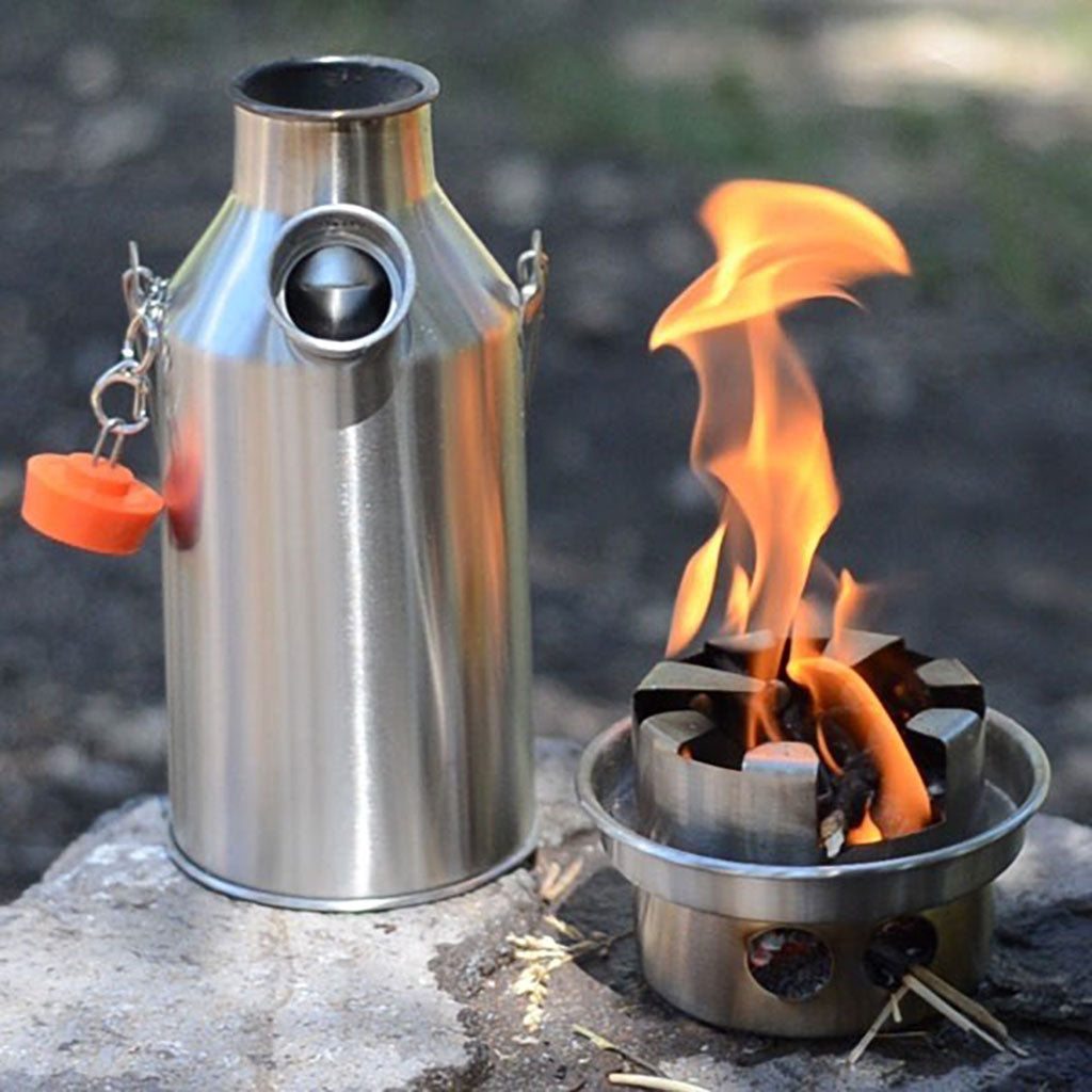 Kelly Kettle | Trekker Kit | Stainless Steel | Camping Kettle | WildBounds