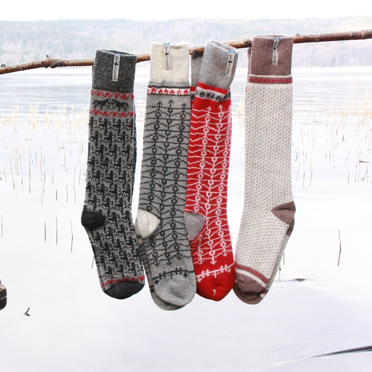 Ekshärad Röd Socks Öjbro Vantfabrik Socks