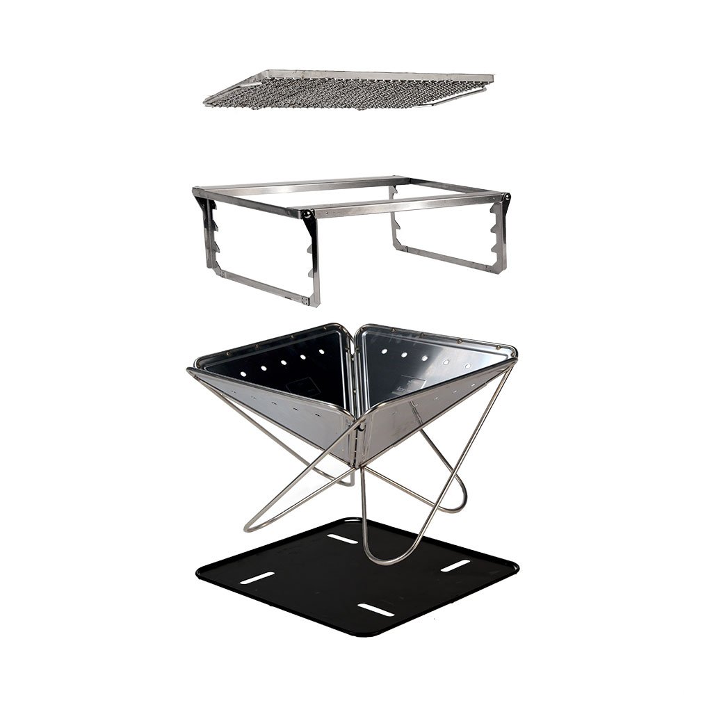 Pack & Carry Fireplace Kit Snow Peak ST-032SET Firepits Large / Silver