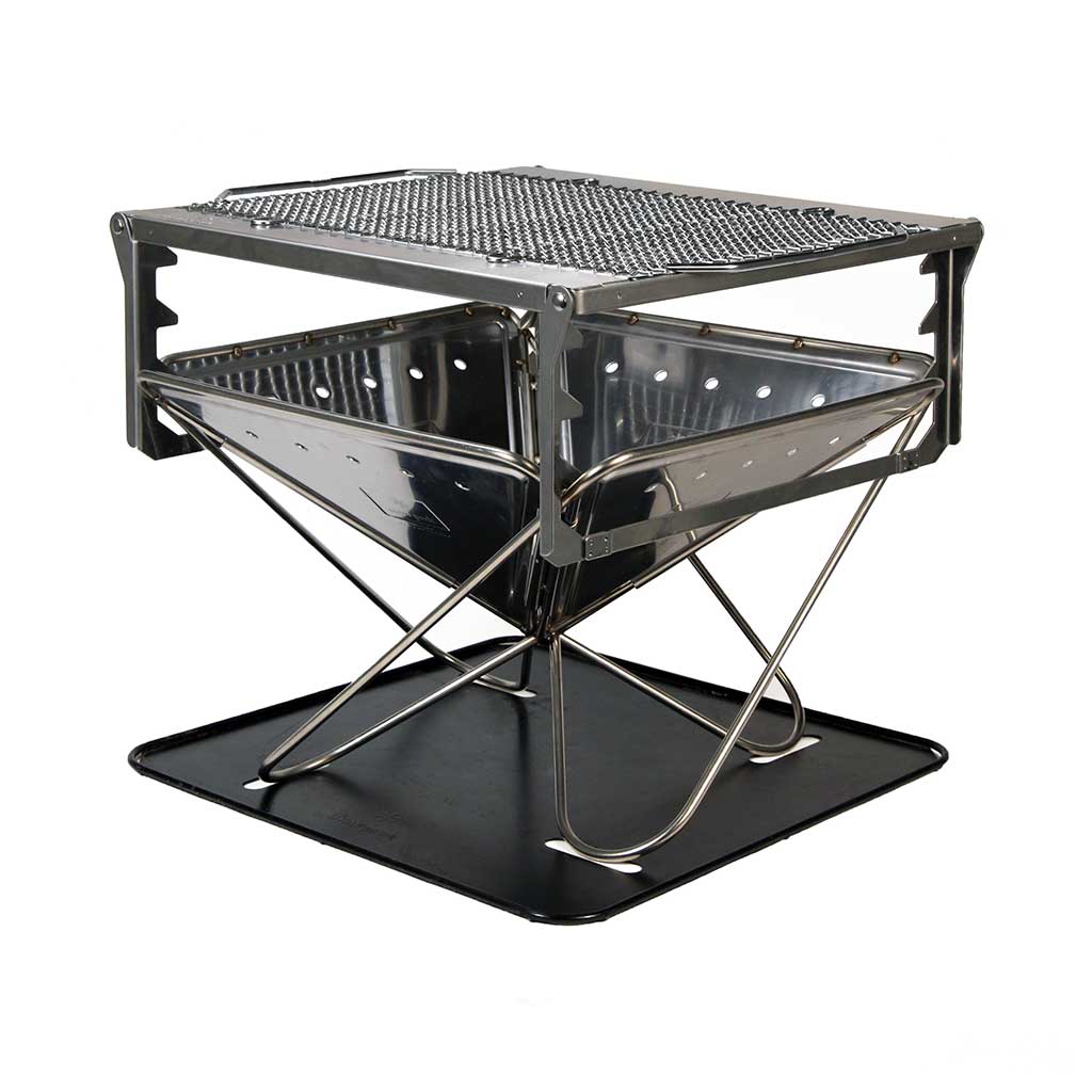 Pack &amp; Carry Fireplace Kit Snow Peak ST-032SET Firepits Large / Silver