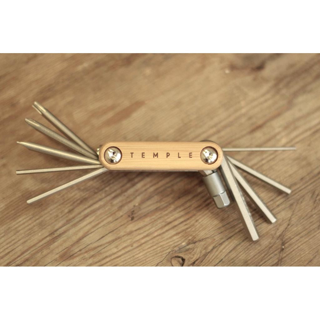 Bamboo Bike Multitool Temple Cycles TS-BAMTOOL Multitools One Size / Light Brown